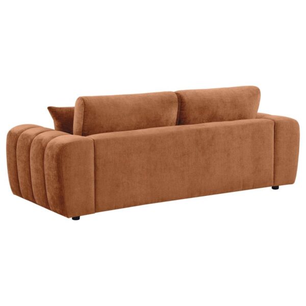 Burnett Chenille Upholstered Sofa Burnt Orange by Coaster Furniture 7