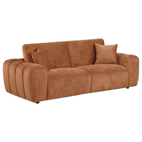 Burnett Chenille Upholstered Sofa Burnt Orange by Coaster Furniture 6