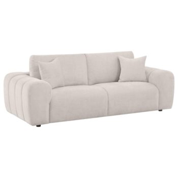 Burnett Ivory Chenille Upholstered Sofa by Coaster Furniture