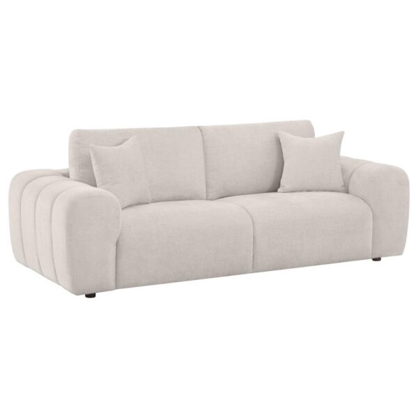 Burnett Ivory Chenille Upholstered Sofa by Coaster Furniture 6