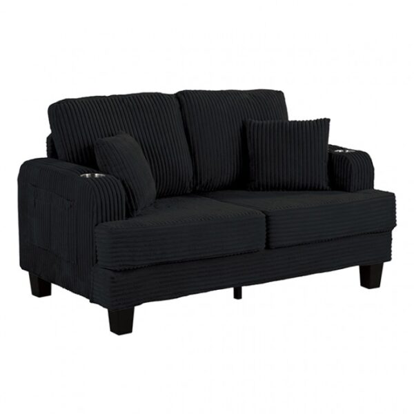 Moretaine Black Loveseat SL6932BK-LV-PK by Furniture of America 7