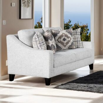 Turnham Loveseat | FM61112WH-LV – Transitional Elegance in White & Black