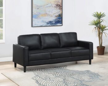 Ruth Upholstered Track Arm Sofa Black by Coaster Furniture