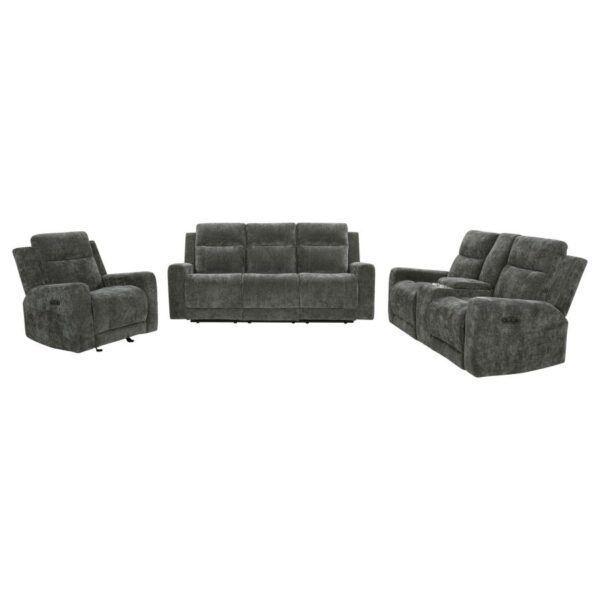 Kennett Chenille Power Reclining Sofa Dark Gray by Coaster Furniture 4