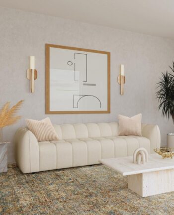 Winchester Boucle Upholstered Extra Long Sofa Sand Pebble by Coaster Furniture