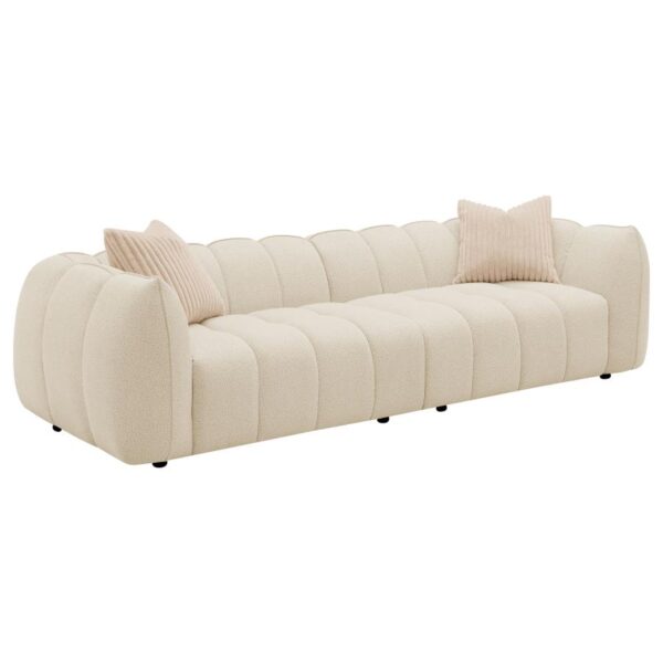 Winchester Boucle Upholstered Extra Long Sofa Sand Pebble by Coaster Furniture 10