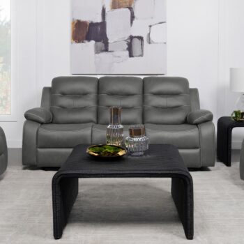 Nova Dark Gray Manual Reclining Sofa by Coaster Furniture