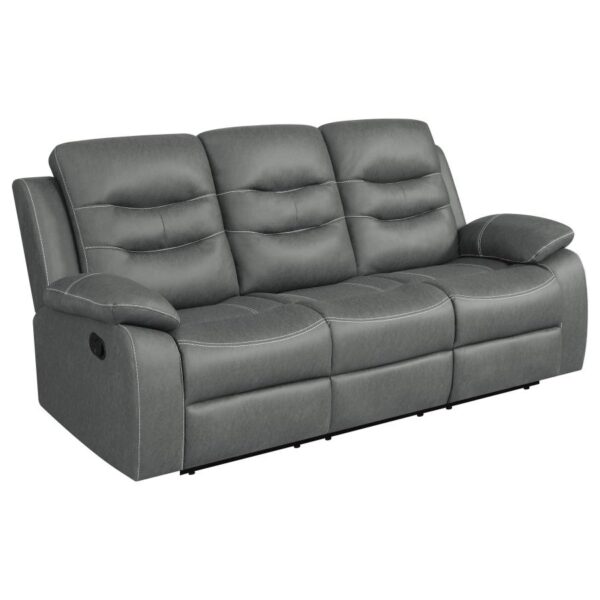 Nova Dark Gray Manual Reclining Sofa by Coaster Furniture 12