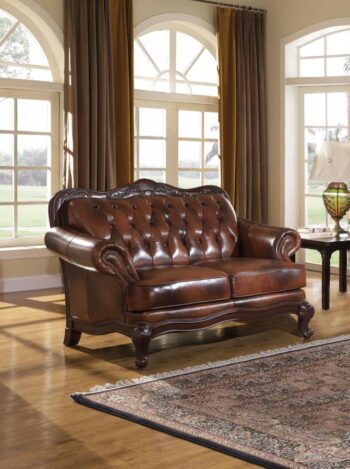 Victoria Tri-Tone Leather Loveseat by Coaster Furniture