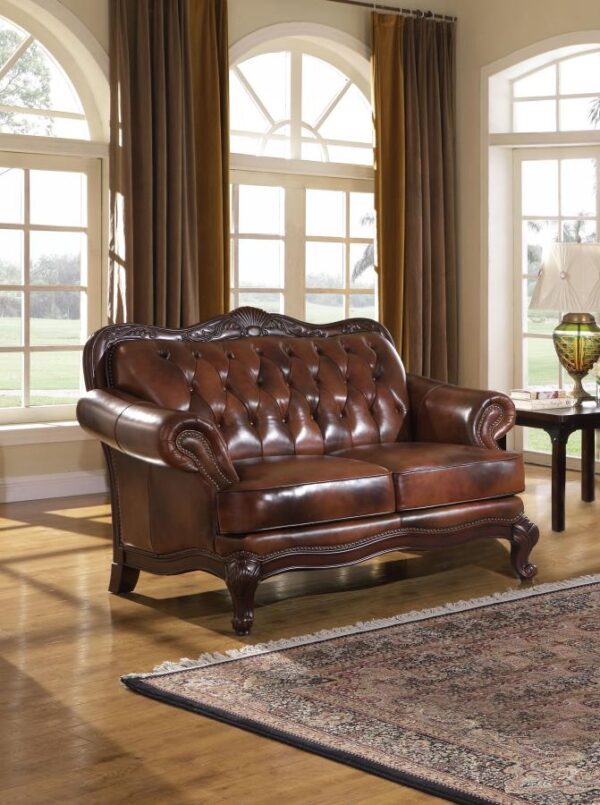 Victoria Tri-Tone Leather Loveseat by Coaster Furniture 6