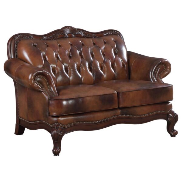 Victoria Tri-Tone Leather Loveseat by Coaster Furniture 8
