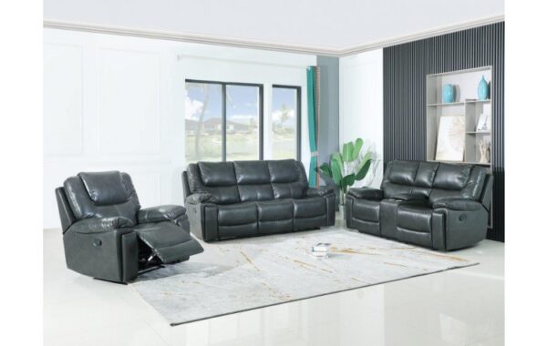 5108 Leather-Aire Manual Reclining Sofa Set By Gu Furniture 4