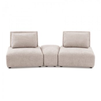 Stavanger Curved 2-Seater with Ottoman in Light Brown Boucle FM63001LB-D by Furniture of America