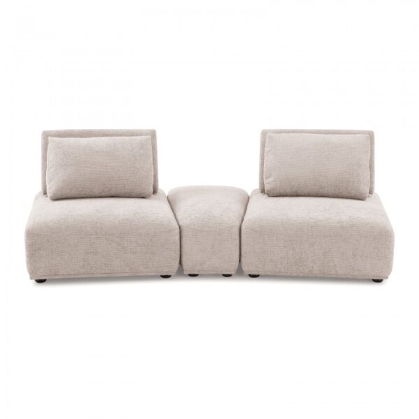 Stavanger Curved 2-Seater with Ottoman in Light Brown Boucle FM63001LB-D by Furniture of America 7