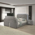 Shelyn Nightstand in Gray Teddy Sherpa BD05653 By ACME - Image 3