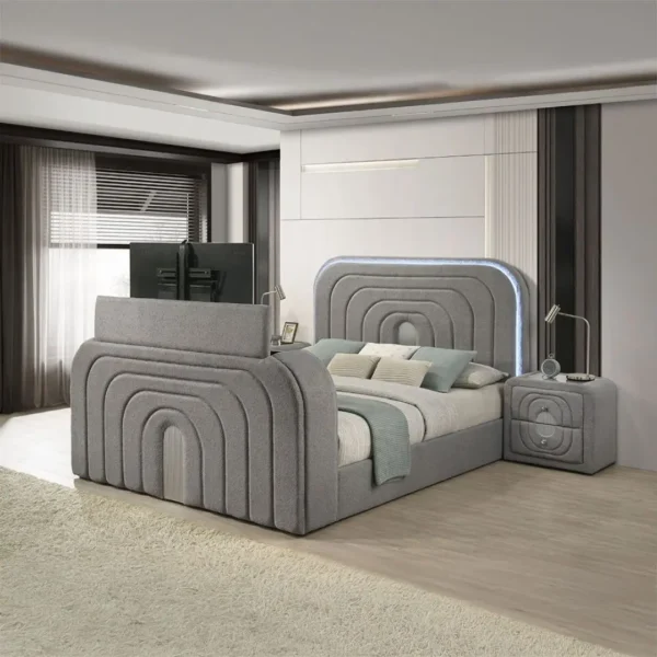 Shelyn Nightstand in Gray Teddy Sherpa BD05653 By ACME - Image 3