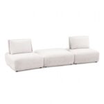 Stavanger 2-Seater with Square Ottoman in White Boucle FM63001WH-C  by Furniture of America 11