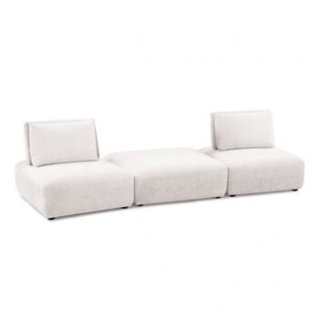 Stavanger 2-Seater with Square Ottoman in White Boucle FM63001WH-C  by Furniture of America