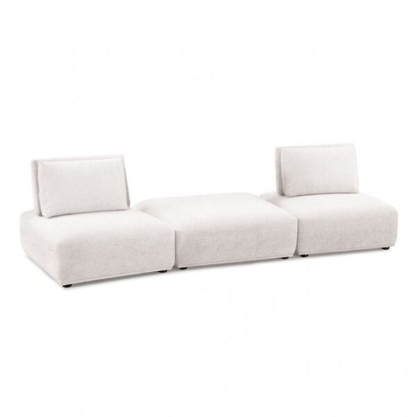 Stavanger 2-Seater with Square Ottoman in White Boucle FM63001WH-C  by Furniture of America 7