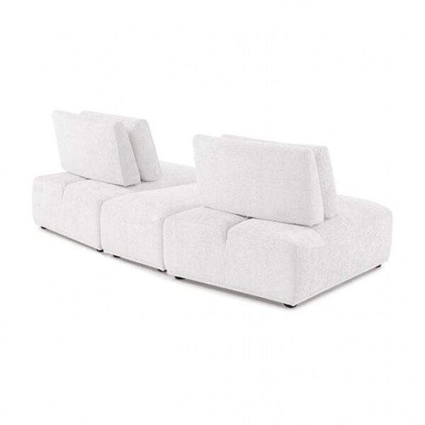 Stavanger Curved 2-Seater with Ottoman in White Boucle FM63001WH-D by Furniture of America 9