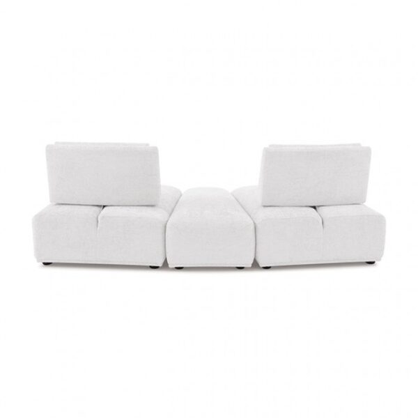 Stavanger Curved 2-Seater with Ottoman in White Boucle FM63001WH-D by Furniture of America 10