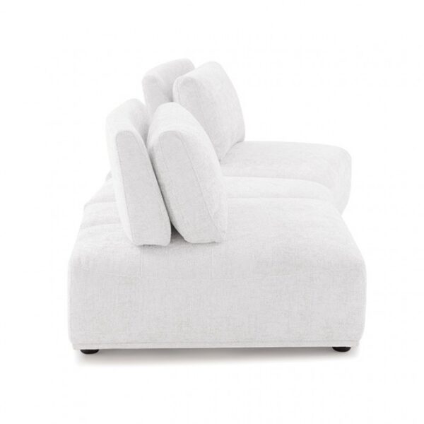 Stavanger Curved 2-Seater with Ottoman in White Boucle FM63001WH-D by Furniture of America 11