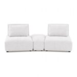 Stavanger Curved 2-Seater with Ottoman in White Boucle FM63001WH-D by Furniture of America 13