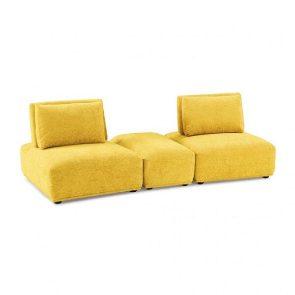 Stavanger 2-Seater with Rectangular Ottoman in Yellow Chenille  FM63001YL-E by Furniture of America 7