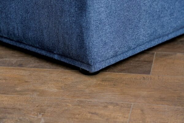 Stavanger Curved 2-Seater with Ottoman in Blue Chenille  FM63001BL-D by Furniture of America 8