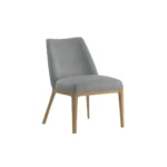 Gray Upholstered Side Chair in Natural Maple Finish