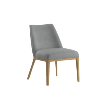 Gray Upholstered Side Chair in Natural Maple Finish