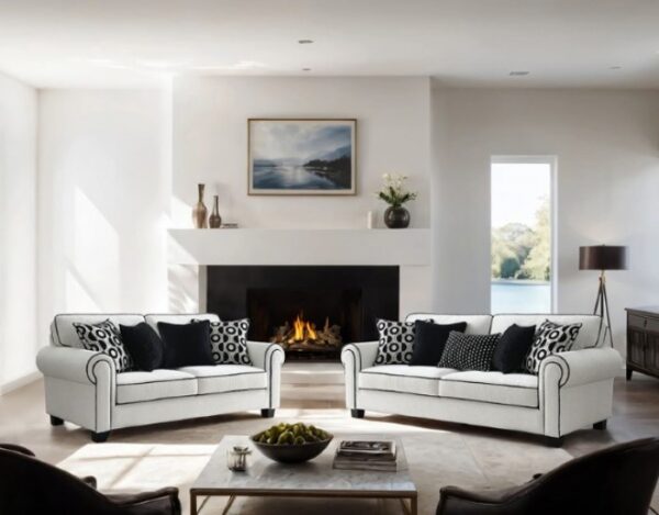 Viviani Loveseat in White Chenille – FM61007WH-LV by Furniture of America 6