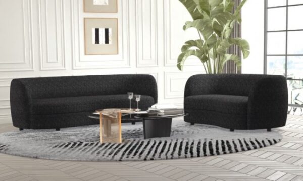 Versoix Loveseat in Black Boucle – FM61003BK-LV by Furniture of America 10