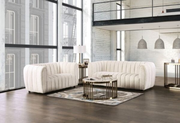 Aversa Loveseat in Off-White Boucle – FM61002WH-LV by Furniture of America 8