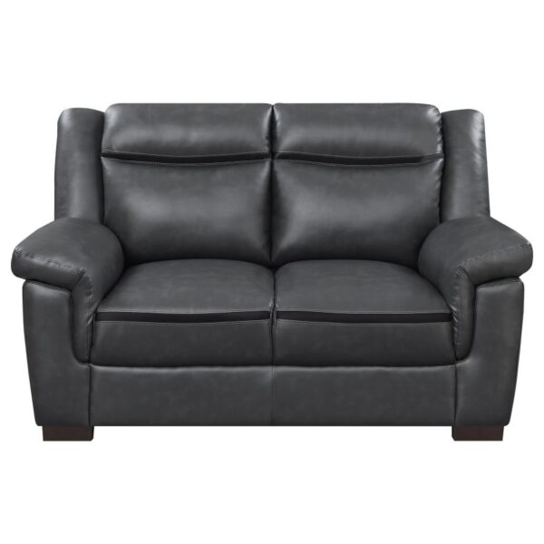 Upholstered Padded Arm Arabella Loveseat Gray by Coaster Furniture 9