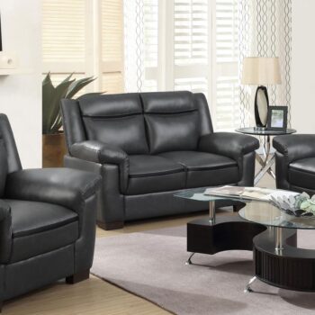 Upholstered Padded Arm Arabella Loveseat Gray by Coaster Furniture