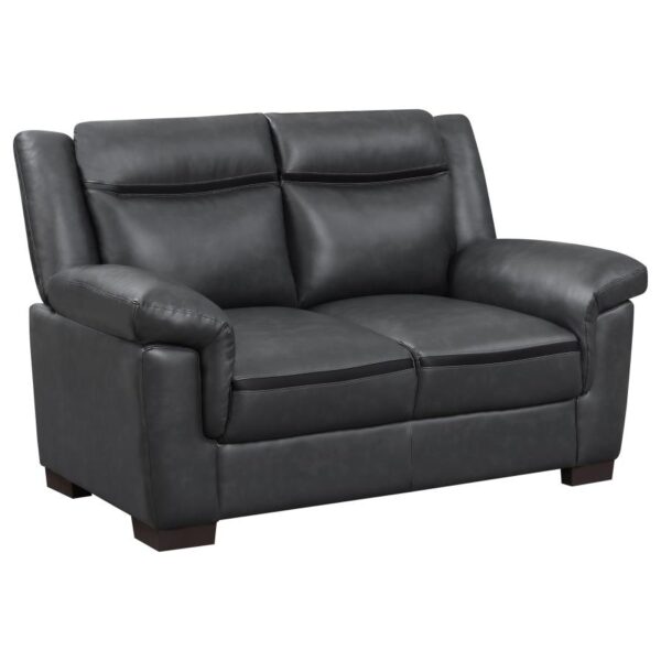 Upholstered Padded Arm Arabella Loveseat Gray by Coaster Furniture 10