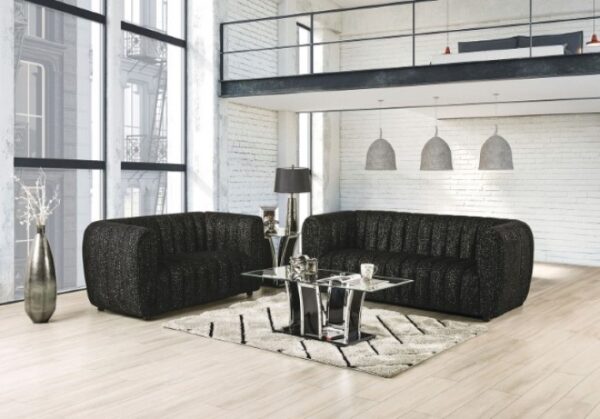 Aversa Loveseat in Black Boucle – FM61002BK-LV by Furniture of America 10