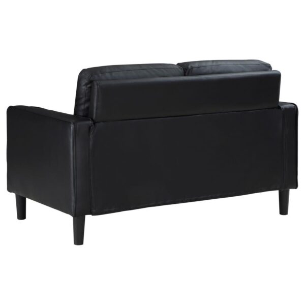Ruth Modern Black Faux Leather Loveseat by Coaster Furniture 8