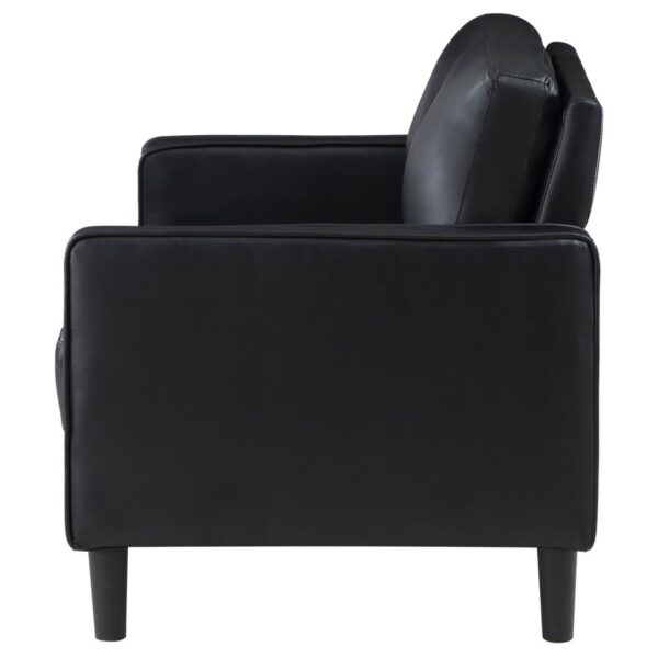 Ruth Modern Black Faux Leather Loveseat by Coaster Furniture 9