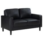 Ruth Modern Black Faux Leather Loveseat by Coaster Furniture 14