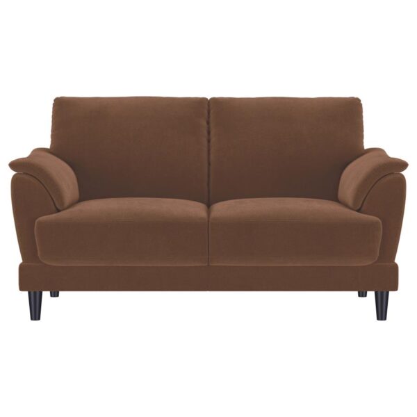 Selma Rust Woven Fabric Loveseat by Coaster Furniture 11