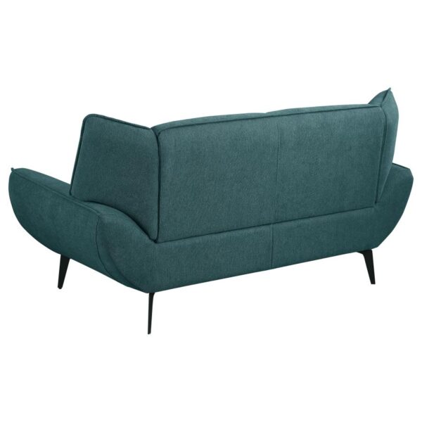 Acton Upholstered Flared Arm Loveseat Teal Blue by Coaster Furniture 8