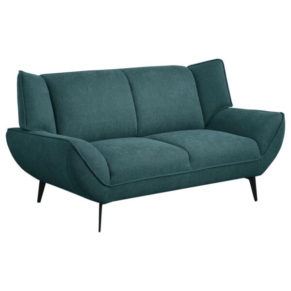 Acton Upholstered Flared Arm Loveseat Teal Blue by Coaster Furniture 10