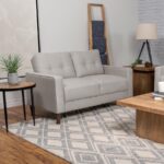 Bowen Upholstered Track Arm Tufted Loveseat Beige by Coaster Furniture 11