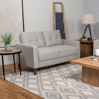 Bowen Upholstered Track Arm Tufted Loveseat Beige by Coaster Furniture