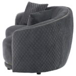 Brookside Velvet Upholstered Curved Loveseat Dark Gray by Coaster furniture 13