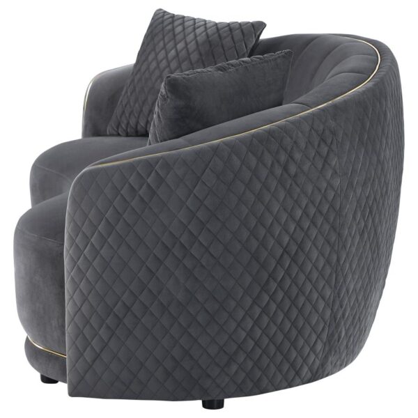 Brookside Velvet Upholstered Curved Loveseat Dark Gray by Coaster furniture 9
