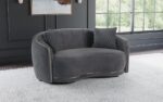 Brookside Velvet Upholstered Curved Loveseat Dark Gray by Coaster furniture 11