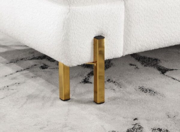 Landovery Loveseat in White Boucle with Gold Legs – CM6454WH-LV-PK by Furniture of America 11